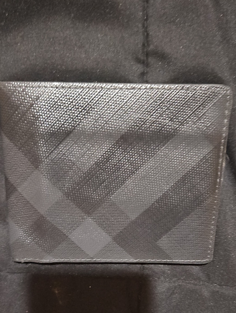 Burberry Men's Black Check Leather Wallet